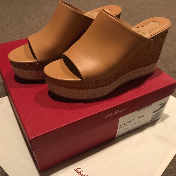 Salvatore Ferragamo Shoes - Salvatore Ferragamo Maimei Wedge Slide Sandals